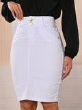 Women's Midi Skirt White Anagrom Modest Style Ref.047