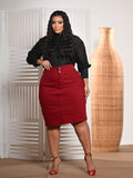 Women's Midi Skirt Red Anagrom Modest Style Ref.253
