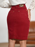 Women's Midi Skirt Red Anagrom Modest Style Ref.253